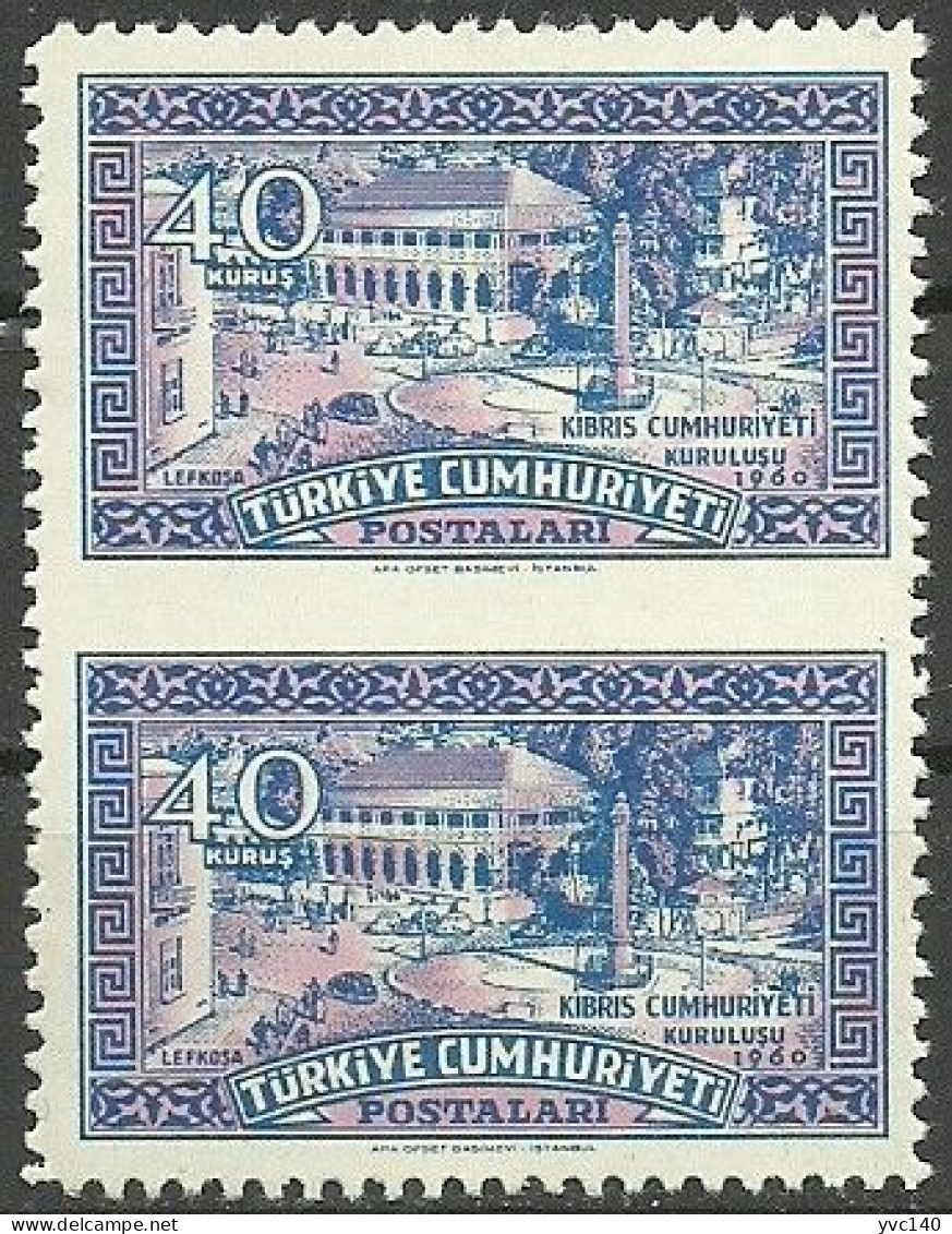 Turkey; 1960 Independence Of The Republic Cyprus 40 K. ERROR "Partially Imperf." - Neufs