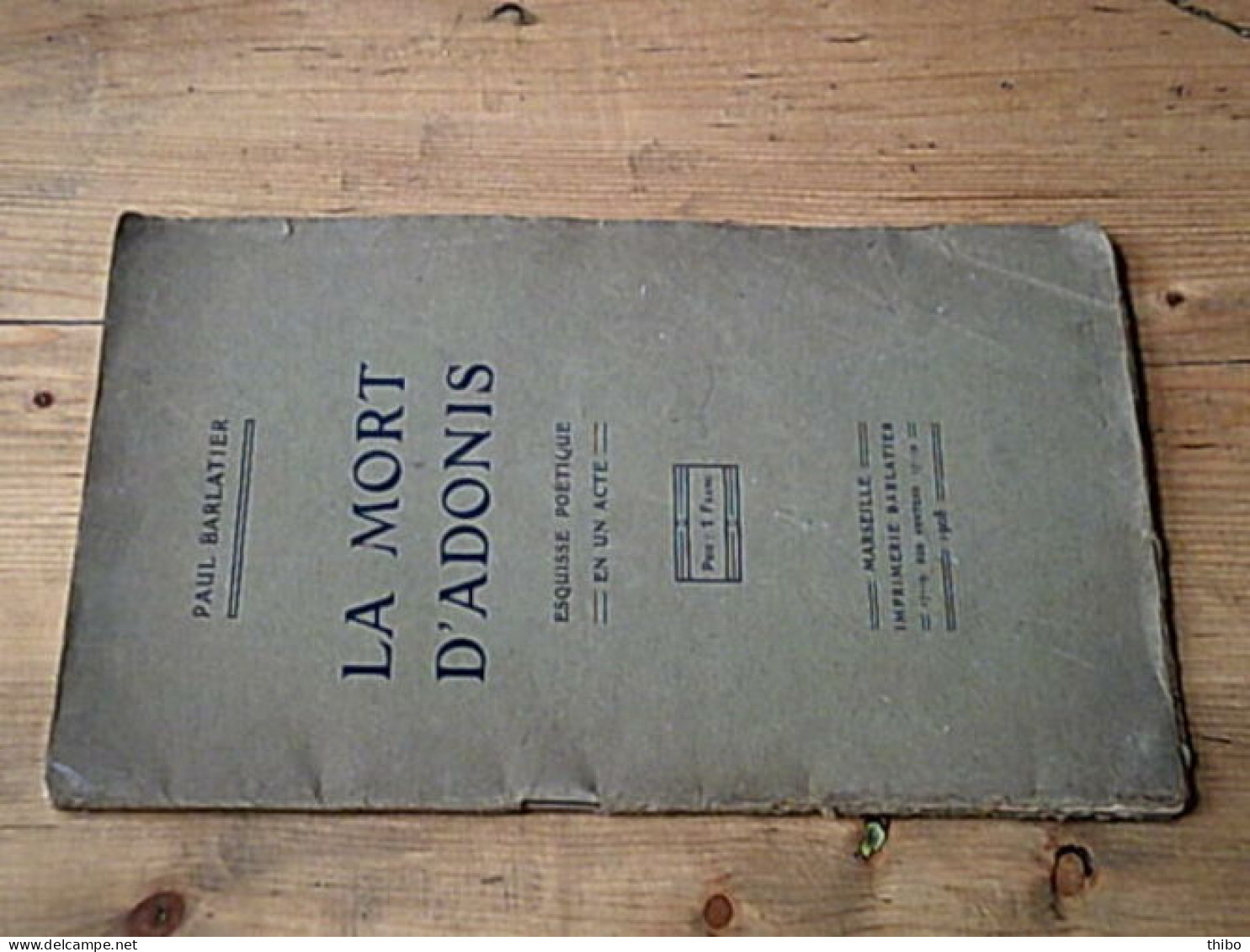 La Mort D'Adonis - Esquisse Poétique En Un Acte - Other & Unclassified