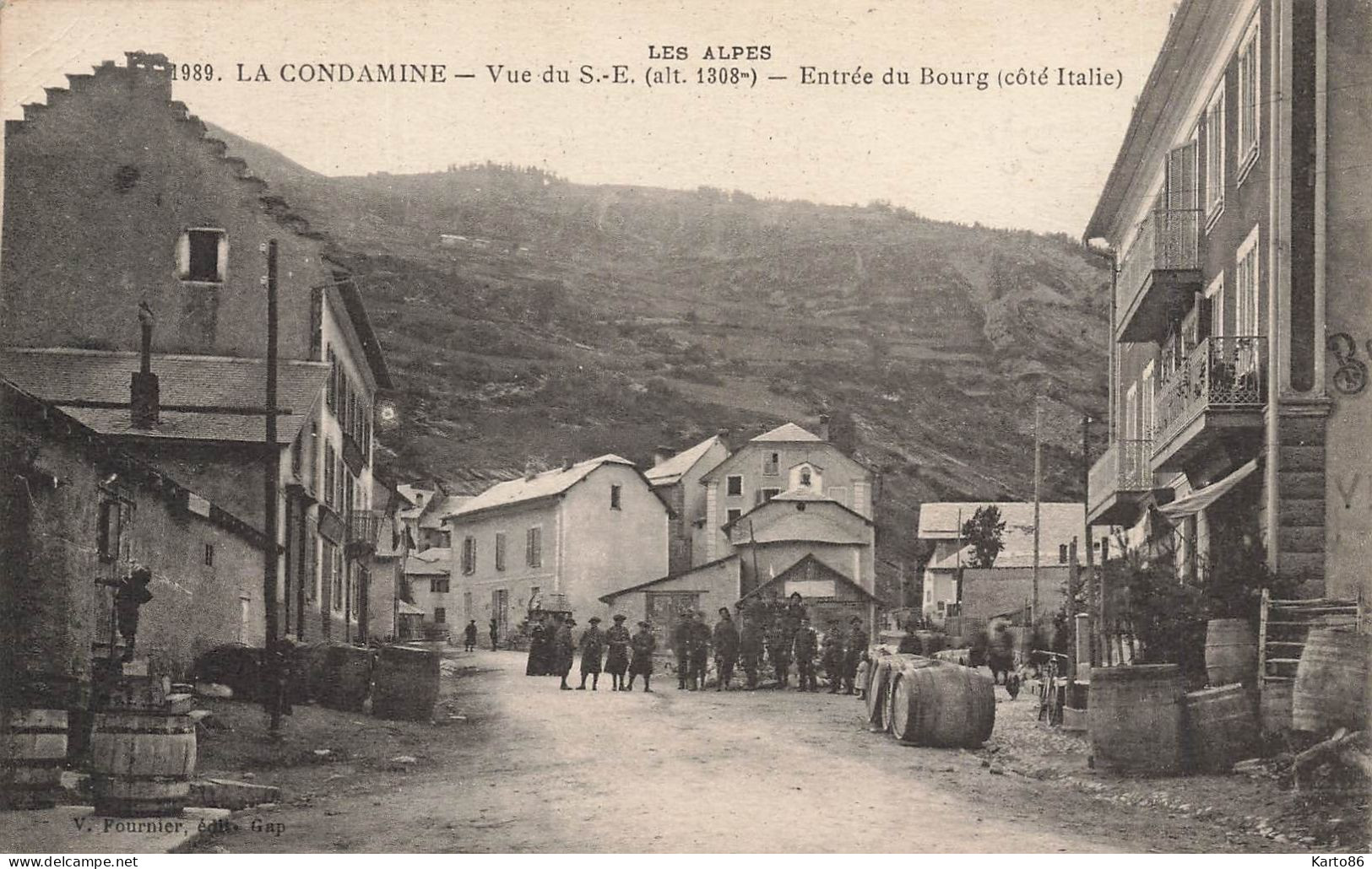 La Condamine * Vue Du S.E. , Entrée Du Bourg ( Côté Italie ) * CACHET Militaire 141ème Section Détachement Tournoux - Autres & Non Classés