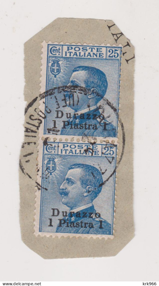 ITALY  ALBANIA DURAZZO Nice Stamps Used On Piece - Albanien