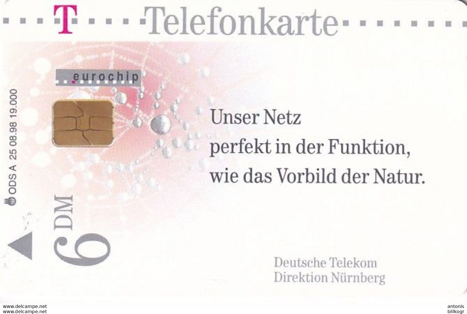 GERMANY - Direktion Nürnberg/Netz(A 25), Tirage 19000, 08/98, Mint - A + AD-Series : Werbekarten Der Dt. Telekom AG