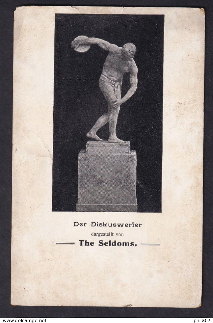 Der Diskuwerfer Dargestellt Von The Seldoms / Long Line Postcard Not Circulated, 2 Scans - Skulpturen