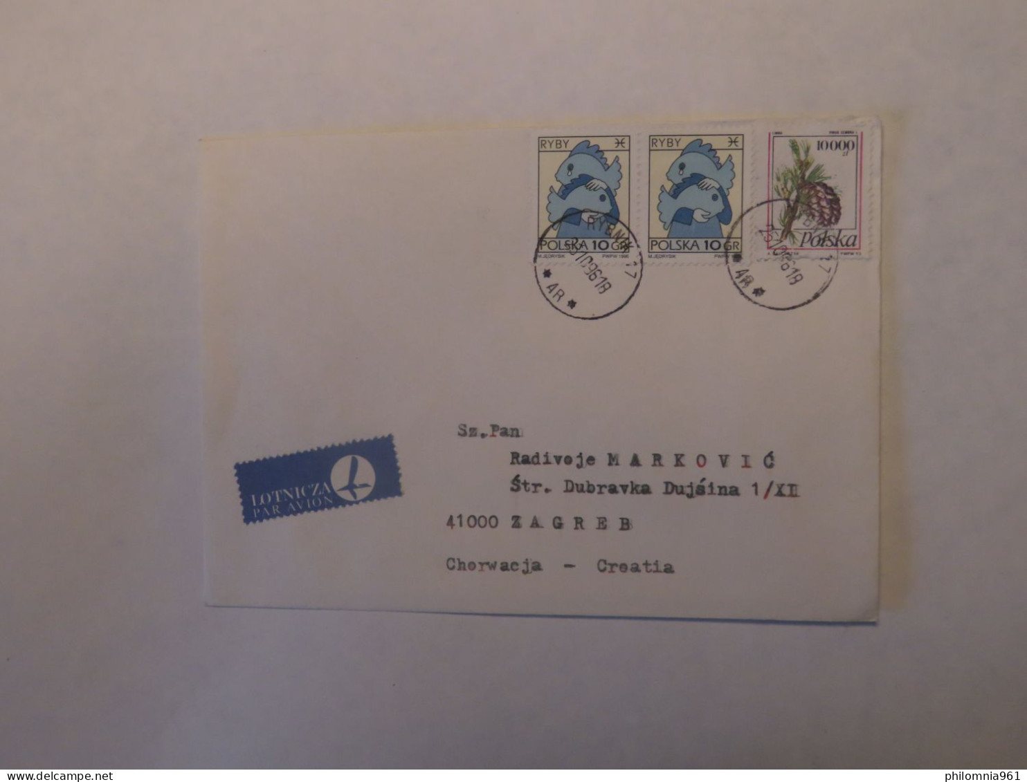 POLAND AIRMAIL  COVER TO CROATIA 1996 - Other & Unclassified