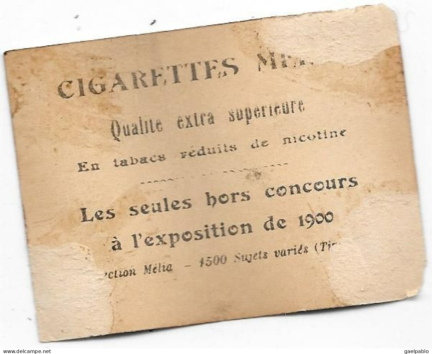 CIGARETTES MELIA -   C. DE VILLERS  - Tirage A - Melia