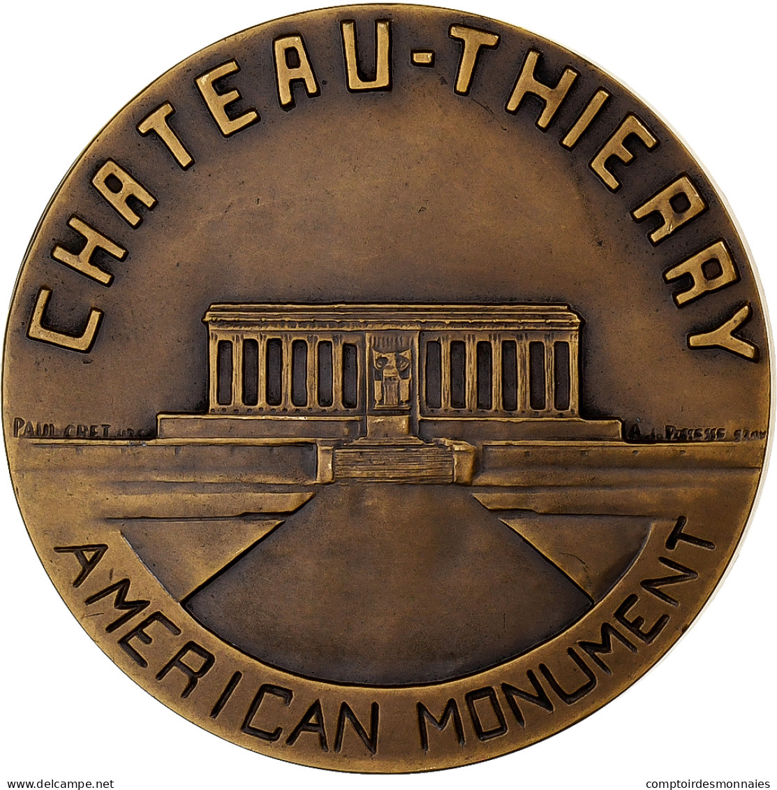 France, Médaille, Château-Thierry, Monument Américain, 1917-1918, Bronze - Otros & Sin Clasificación