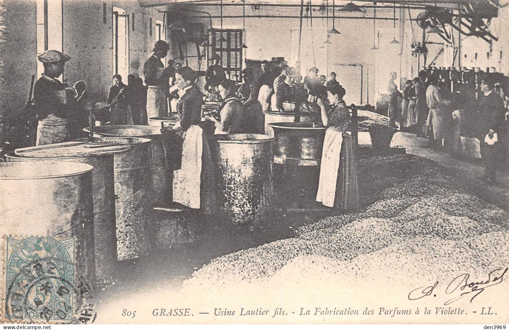 GRASSE (Alpes-Maritimes) - Usine Lautier Fils - Fabrication Des Parfums à La Violette - Précurseur Voyagé 1904 (2 Scans) - Grasse