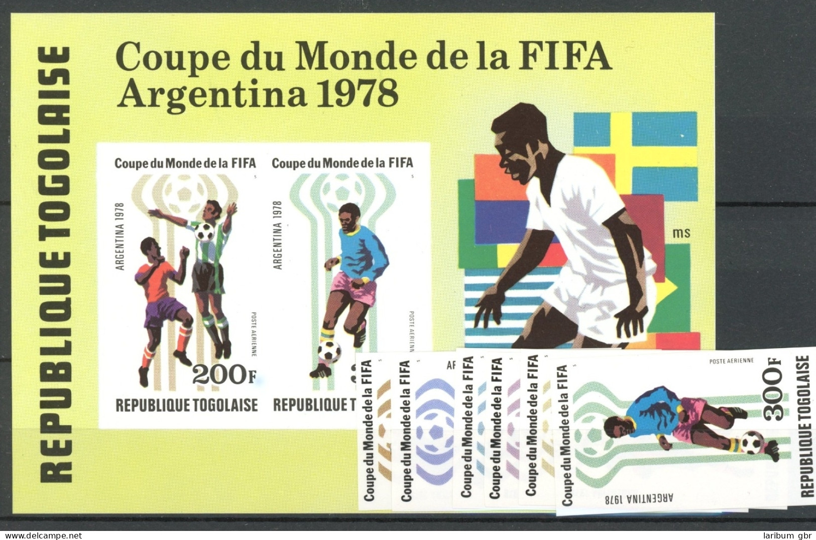 Togo 1300-1305, Block 133 B Postfrisch Fußball #JK937 - Togo (1960-...)