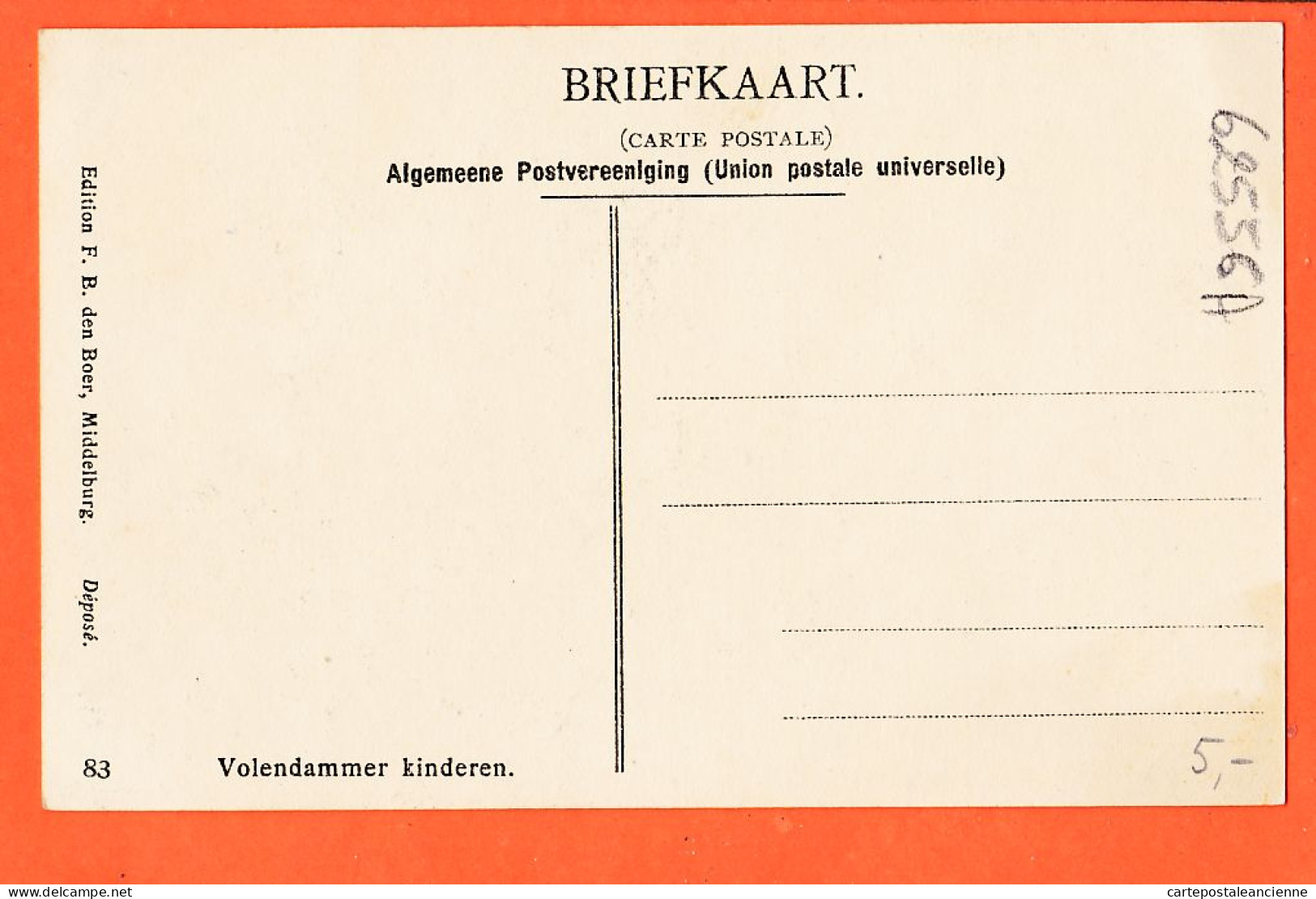 05019 ● VOLENDAM Noord-Holland Volendammer Kinderen En Geit 1910s F.B Den Boer Middelburg Netherlands Pays-Bas - Volendam