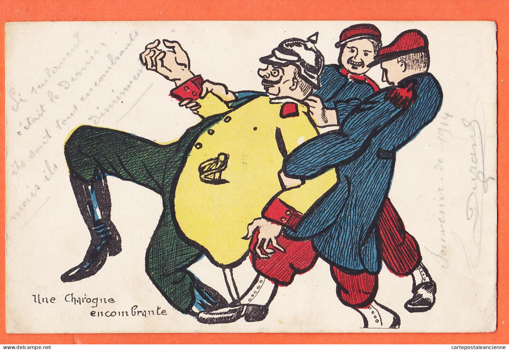 05417 ● Lisez! Poilu Emile DURAND 22 Novembre 1914 Anti Kaiser CHAROGNE ENCOMBRANTE à Edouard Villers-Nancy / LE DELEY - Humoristiques