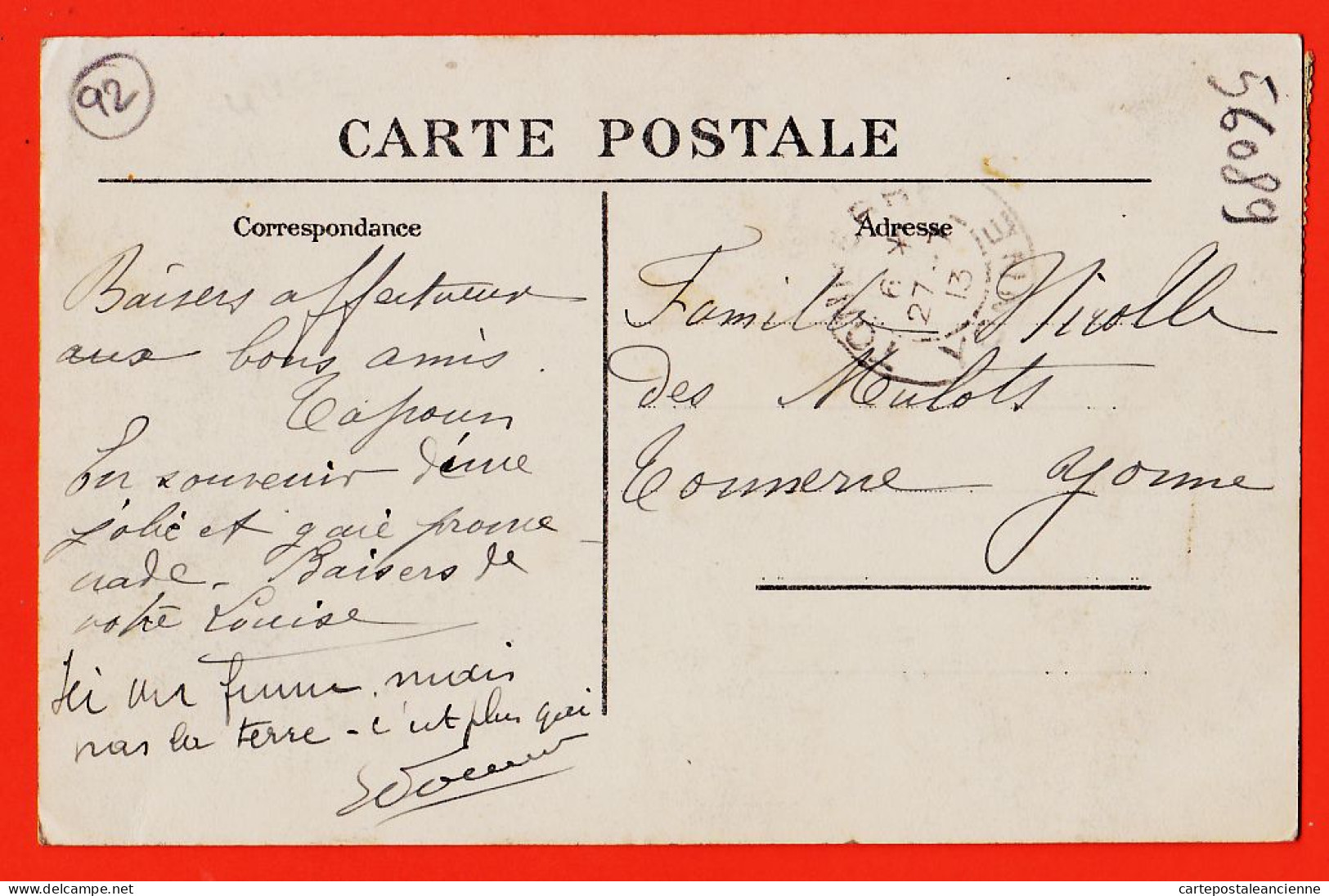05476 / ♥ (•◡•) 92-MEUDON-BELLEVUE Patte Oie LAPIN Qui FUME Maison CIVEYRAC 1913 à NICOLLE Les Mulots Tonnerre - Meudon