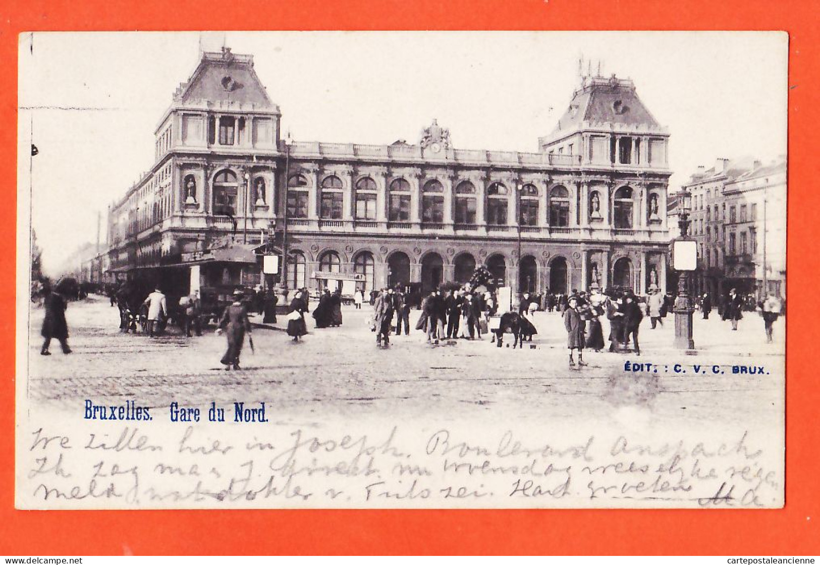 05113 ● BRUXELLES BRUSSEL Noordstation Gare Du NORD 1923 à STOK Den Haag C.V.C Belgie Belgien Belgium - Transport (rail) - Stations
