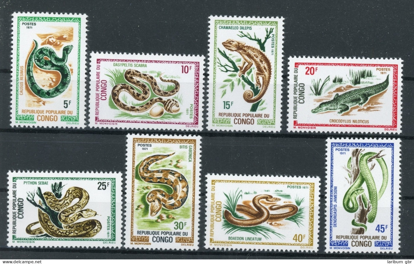 Kongo Brazza. 291-298 Postfrisch Reptilien #JM524 - Sonstige & Ohne Zuordnung