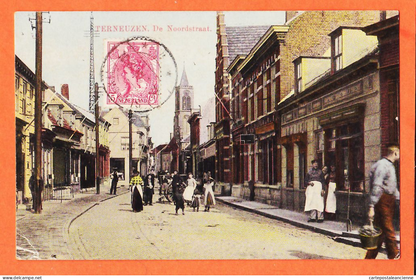 05004 / ♥ (•◡•) Rare TERNEUZEN Zeeland De Noordstraat Straatbeeld Village Animatie 1913 à DONDELINGER Longwy-Bas - Terneuzen