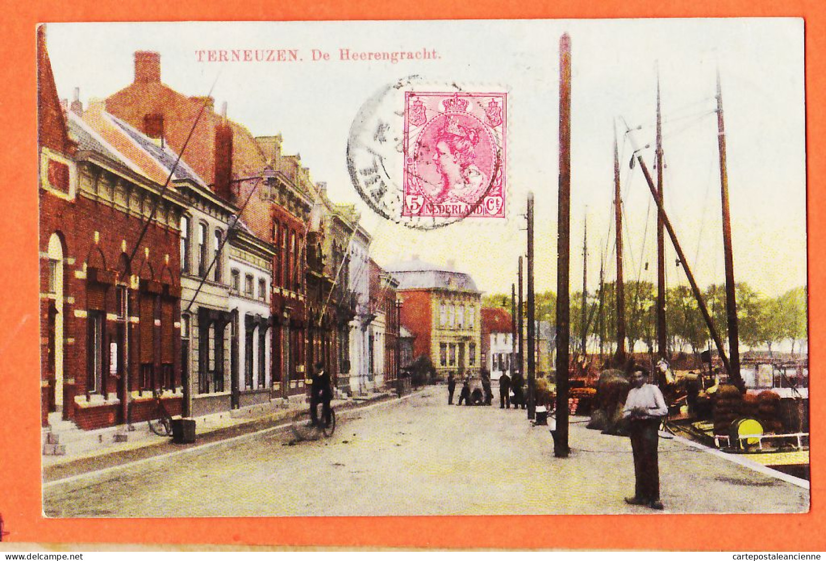 05003 / ♥ (•◡•) Rare TERNEUZEN Ter Neuzen Zeeland De Heerengracht 1913 à Raymonde DONDELINGER Longwy-Bas - Terneuzen