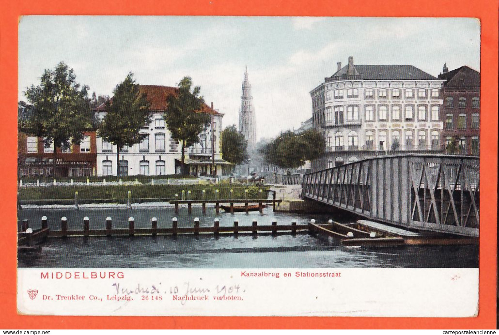05062 ● MIDDELBURG Zeeland Kanaalbrug En Stationsstraat 1910s TRENKLER Leipzig 26 Nr 148 Nederland Niederlande Pays-Bas - Middelburg