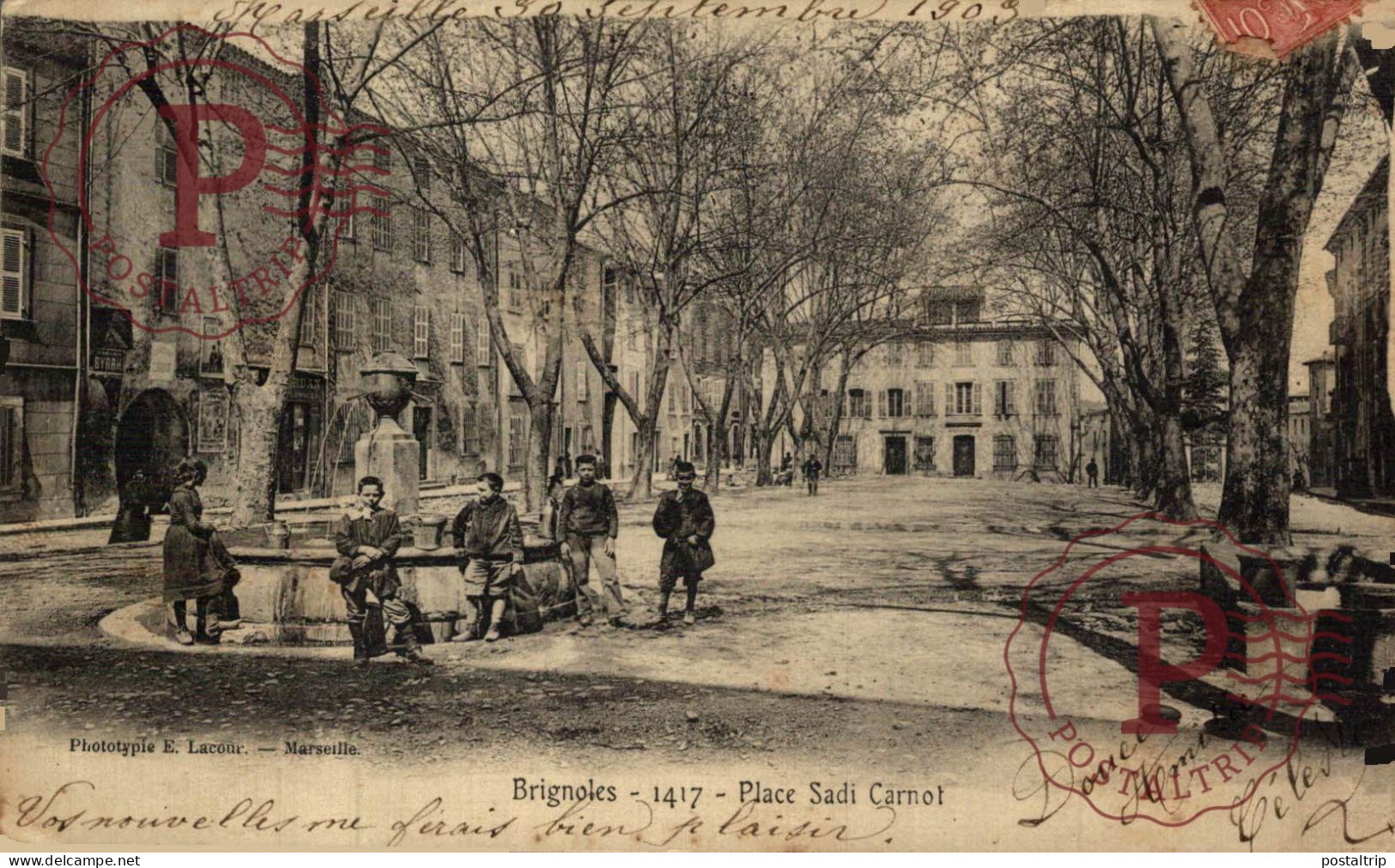 FRANCIA. FRANCE. BRIGNOLES PLACE SADI CARNOT. - Sonstige & Ohne Zuordnung