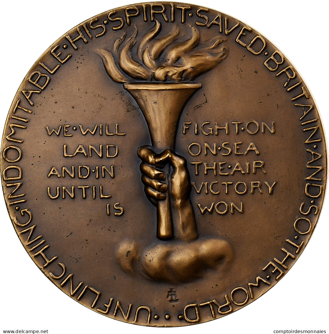 France, Médaille, Winston Churchill, 1965, Bronze, Loewental, SPL - Other & Unclassified