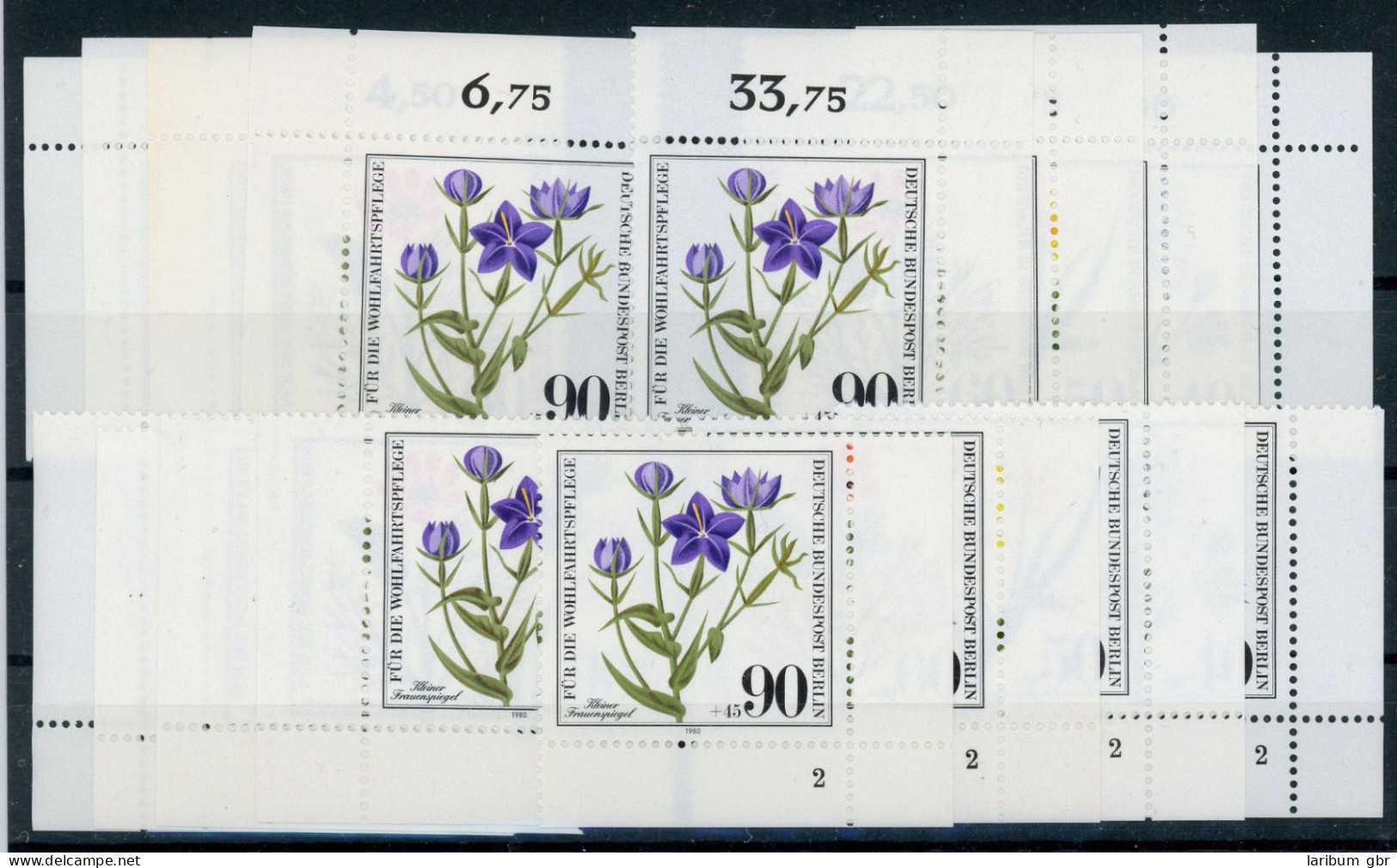 Berlin 629-32 Postfrisch Alle 4 Ecken, Form Nr. 2, Blumen #HK601 - Andere & Zonder Classificatie