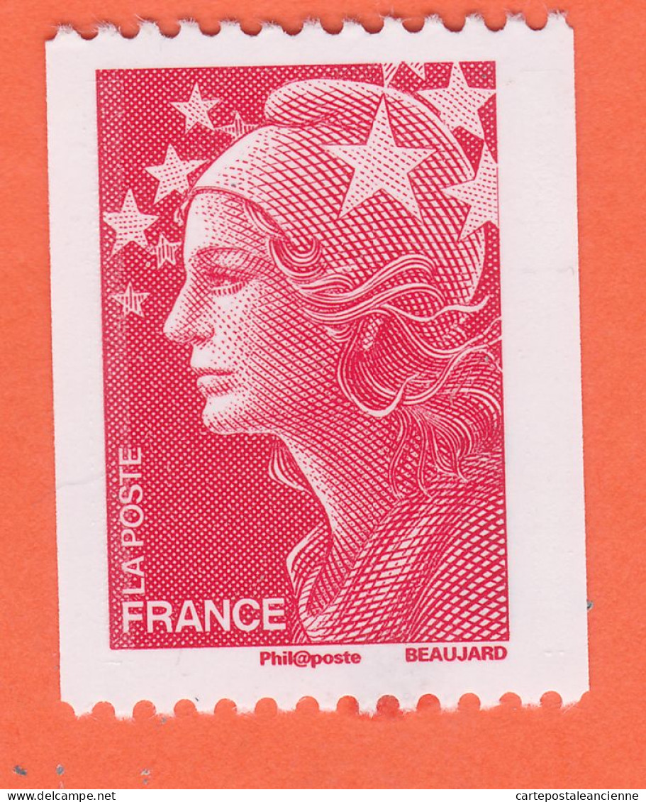 05182 ● FRANCE 2008 ROULETTE GOMMEE Marianne BEAUJARD Phil@Poste Y&T 4240 **LUXE  N°332 Noir Gauche - Coil Stamps