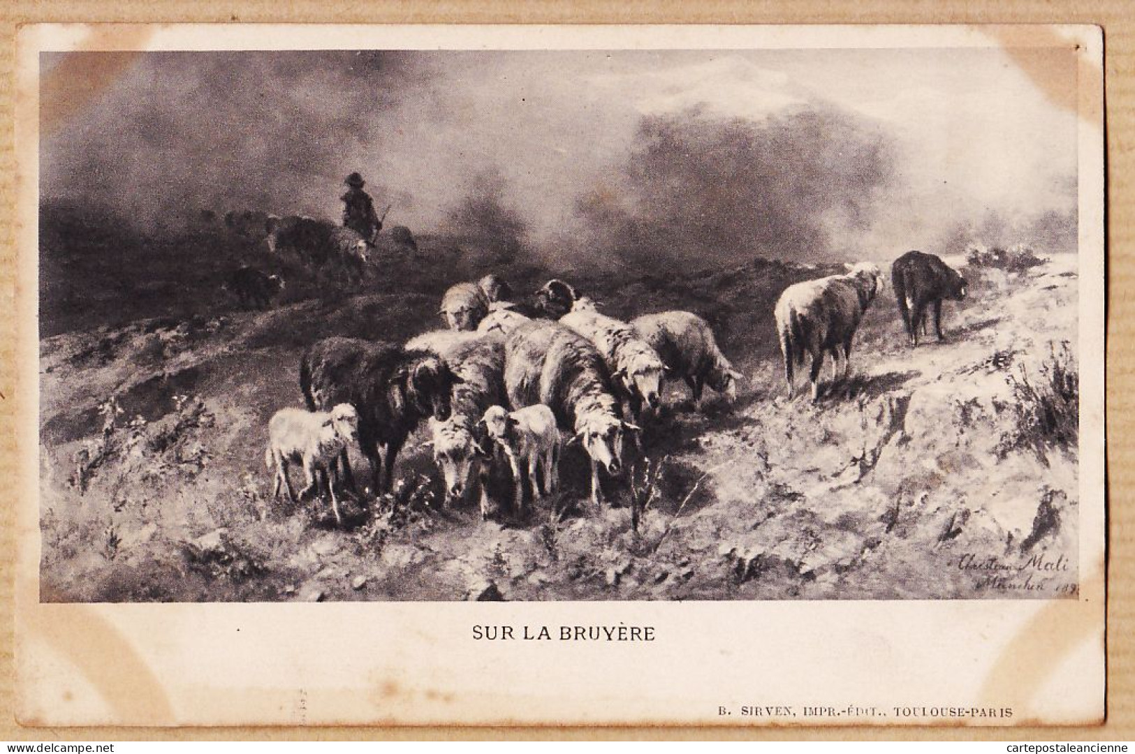 05474 / Sur La BRUYERE Berger Troupeau Brebis Par Christian-Friedrich MALI 1832-1906 München - Breeding