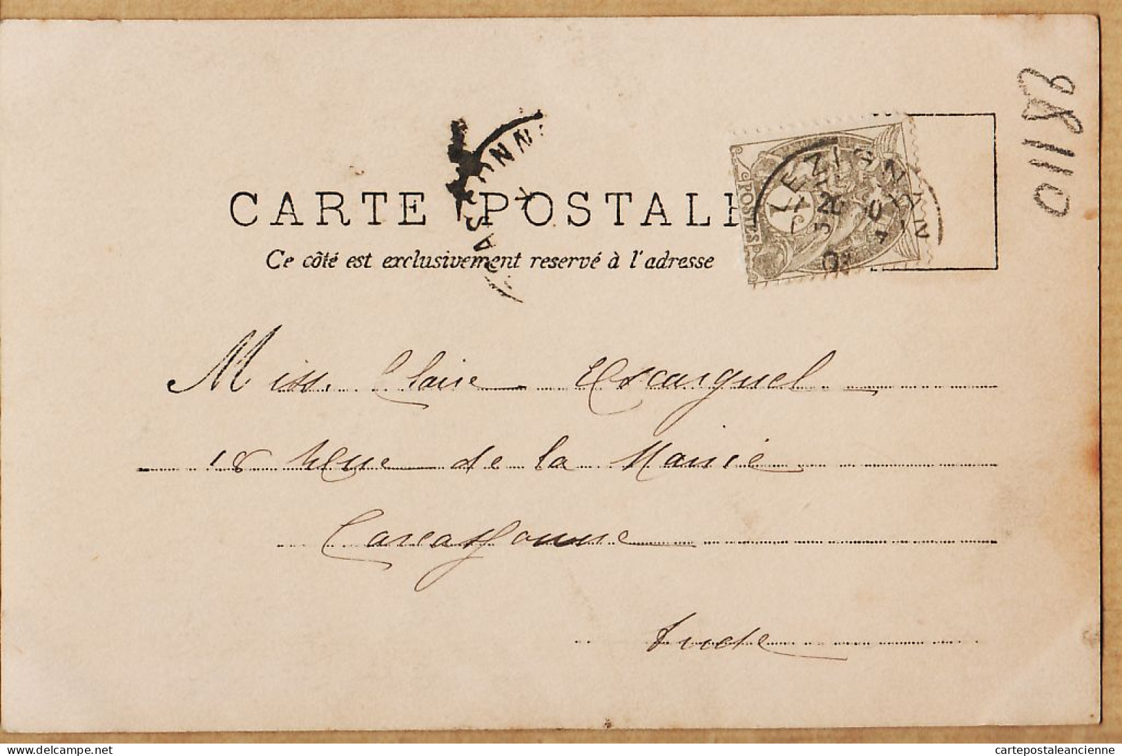 05446 / ⭐ ◉ Métier Marin Pêcheur Carte-Photo NOYER R.P.I 5 COURAGE JOURS MEILLEURS 1903 à Claire ESCARGUEL Carcassonne - Pêche