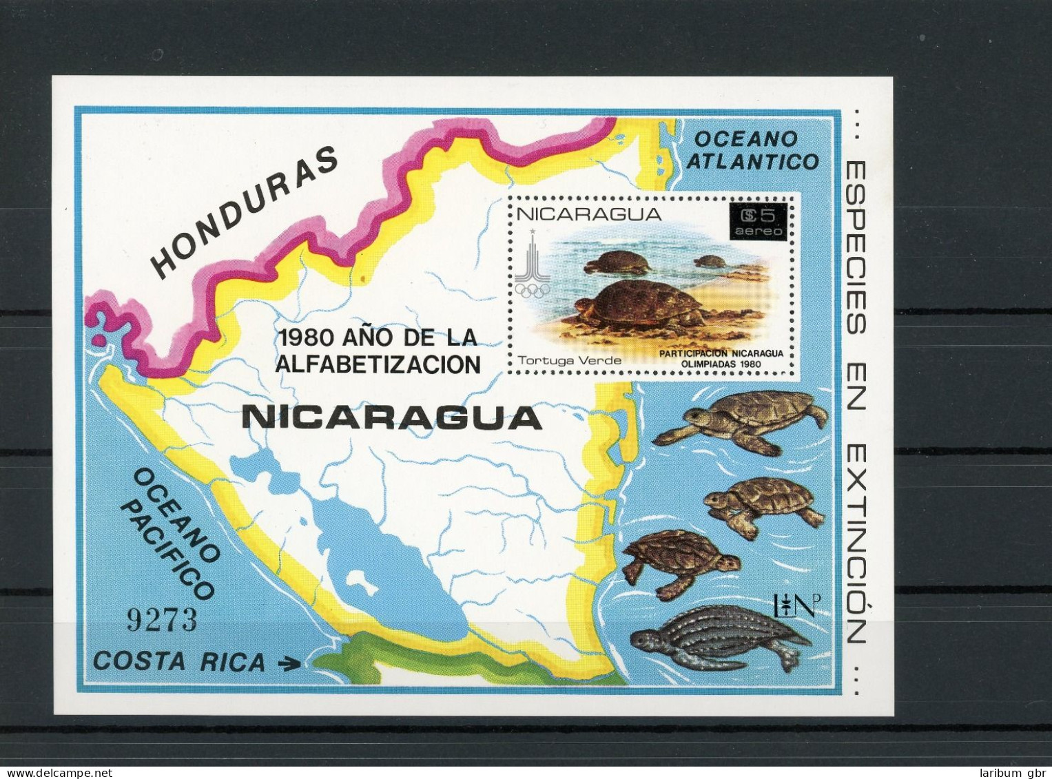 Nicaragua Block 136 Postfrisch Schildkröte #IN053 - Nicaragua