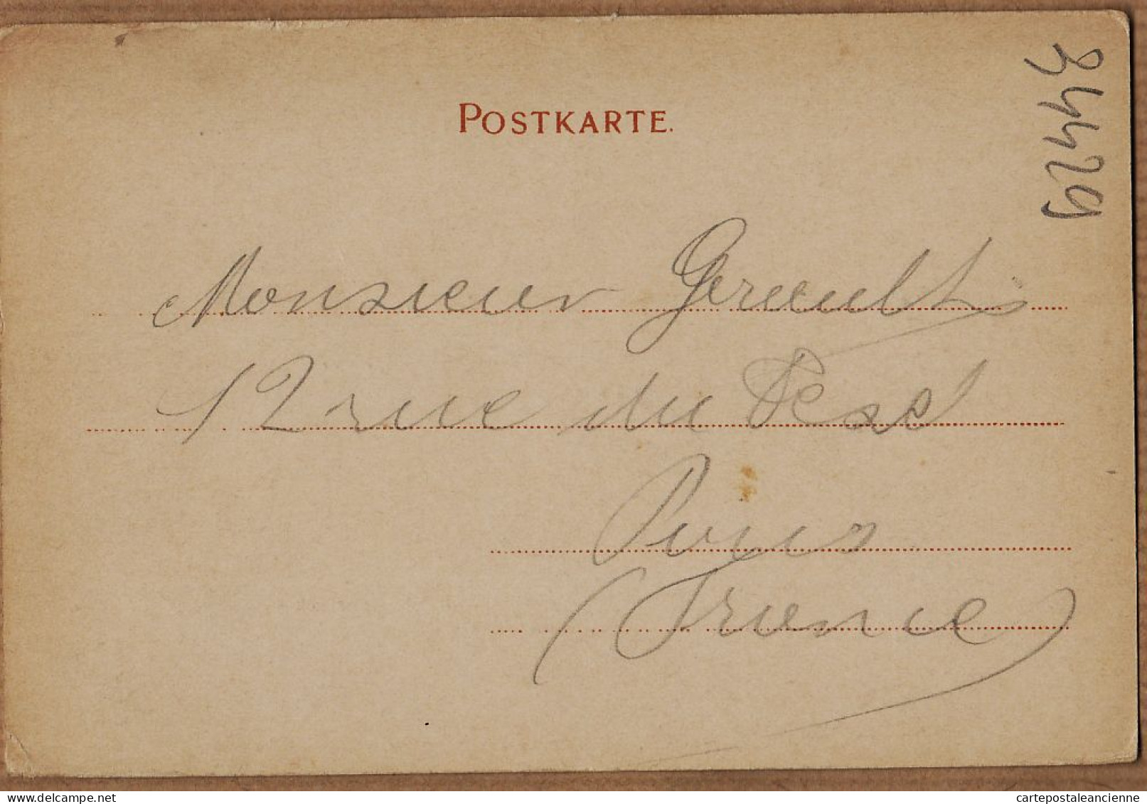 05332 ● ● MUTZIG Bas-Rhin Période Allemande  Gruss Aus .. Aussicht Vom MUTZIGER BERG 1908 à GIRAUD Rue Texel Paris - Mutzig