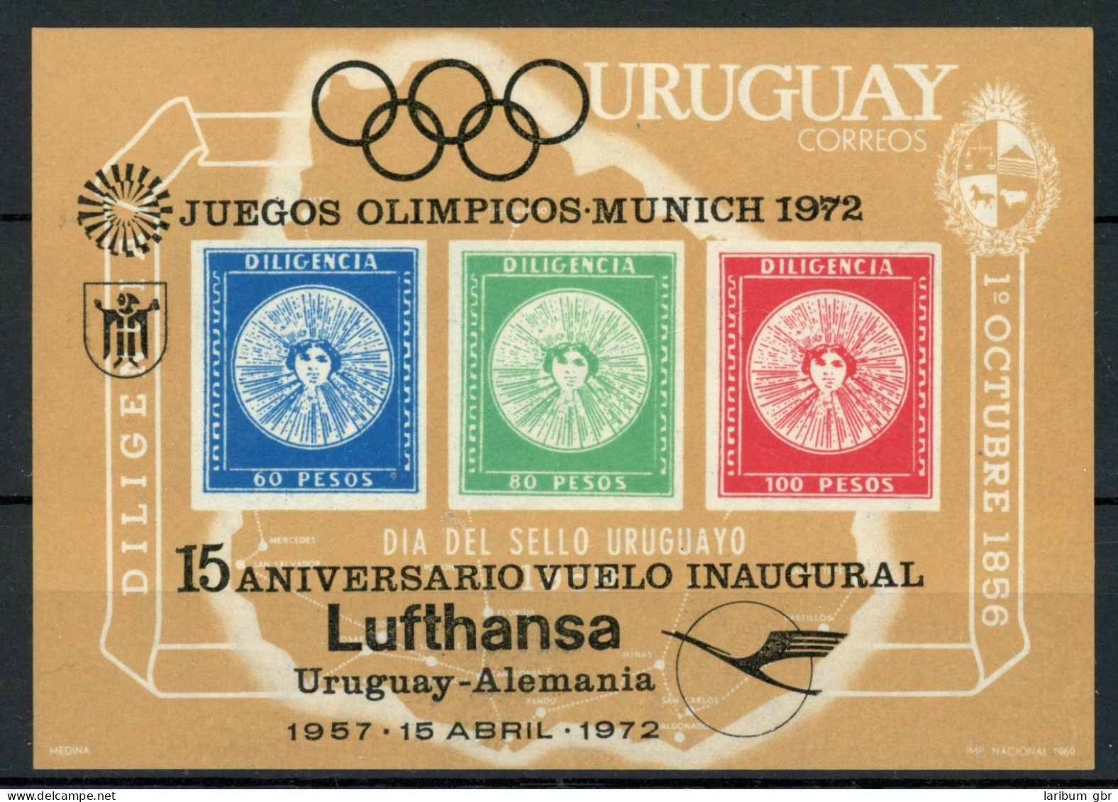 Uruguay Block 15 Postfrisch Luftfahrt, Lufthansa #JM486 - Uruguay