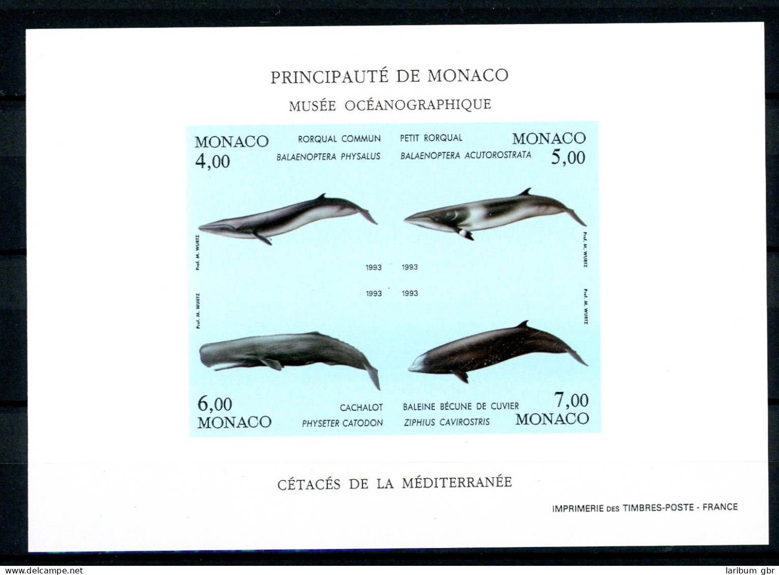 Monaco Block 58 U Postfrisch Ungezähnt Delphine Wale #IV189 - Other & Unclassified