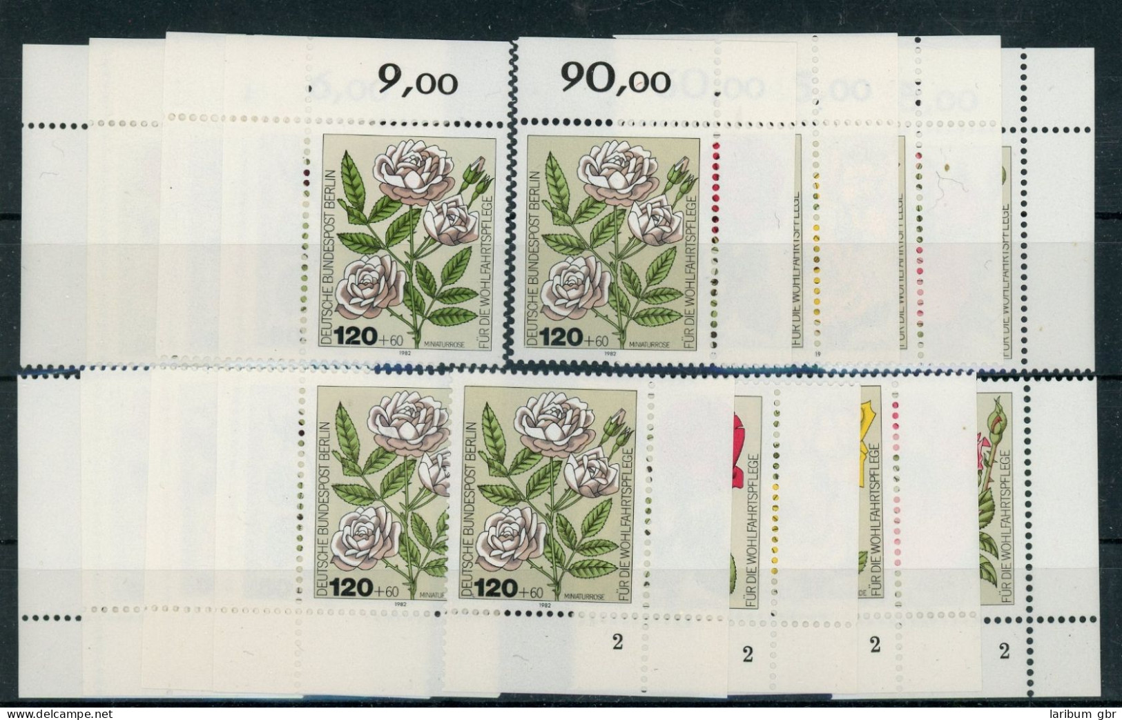 Berlin 680-83 Postfrisch Alle 4 Ecken, Form Nr. 2, Blumen #HK604 - Andere & Zonder Classificatie