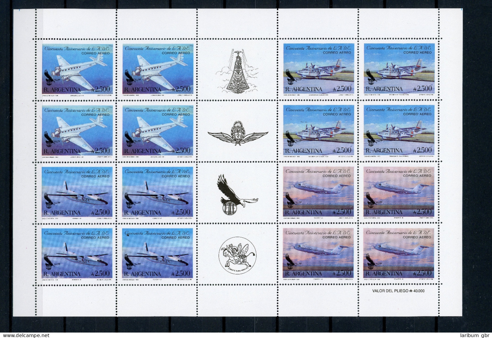Argentinien ZD-Bogen 2038-2041 Postfrisch Flugzeuge #GI630 - Other & Unclassified