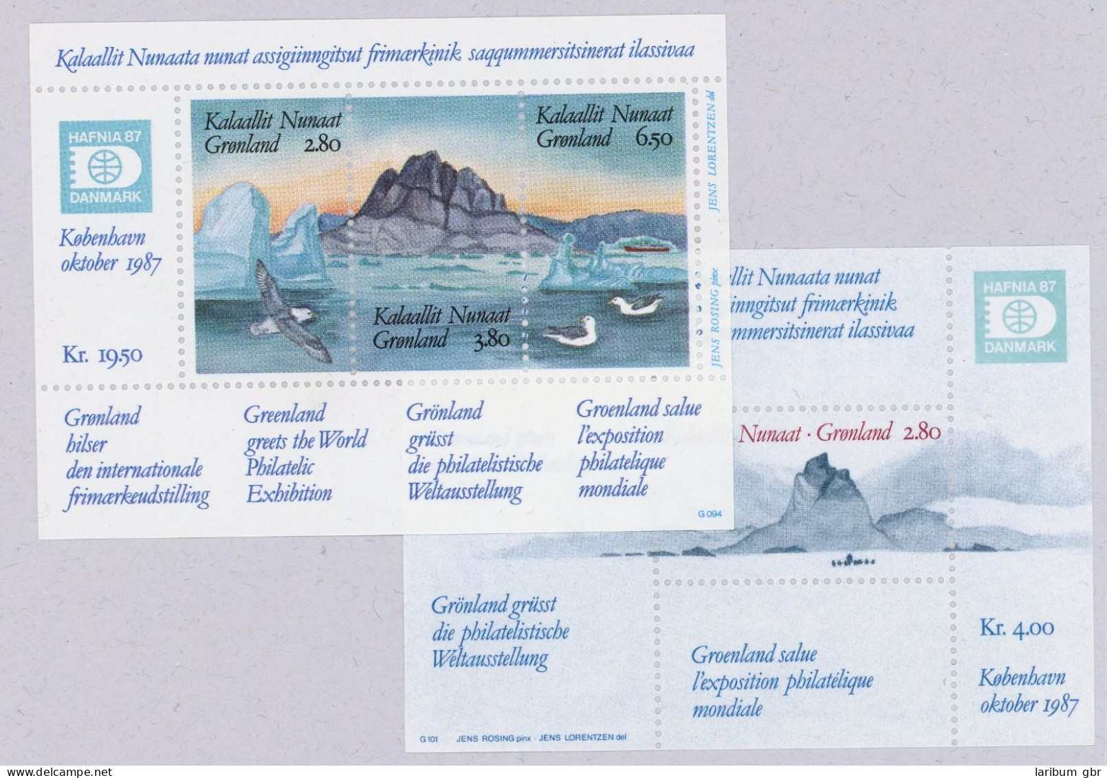 Grönland Jahrgang 1985/86 163-168, 72-77, Block 1-2 Postfrisch #JJ686 - Other & Unclassified