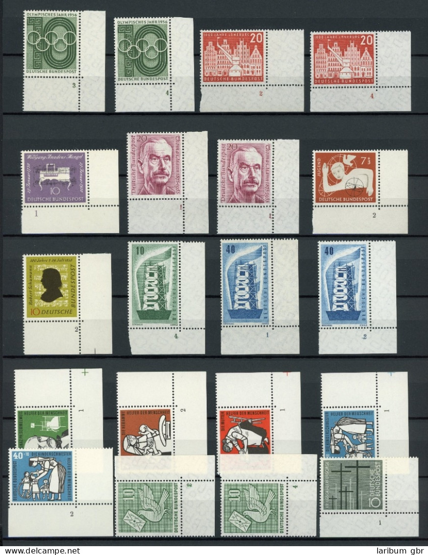 Bund Lot Eckrandmarken Aus 1956 Postfrisch Mit FN/ Formnummern #JE699 - Autres & Non Classés