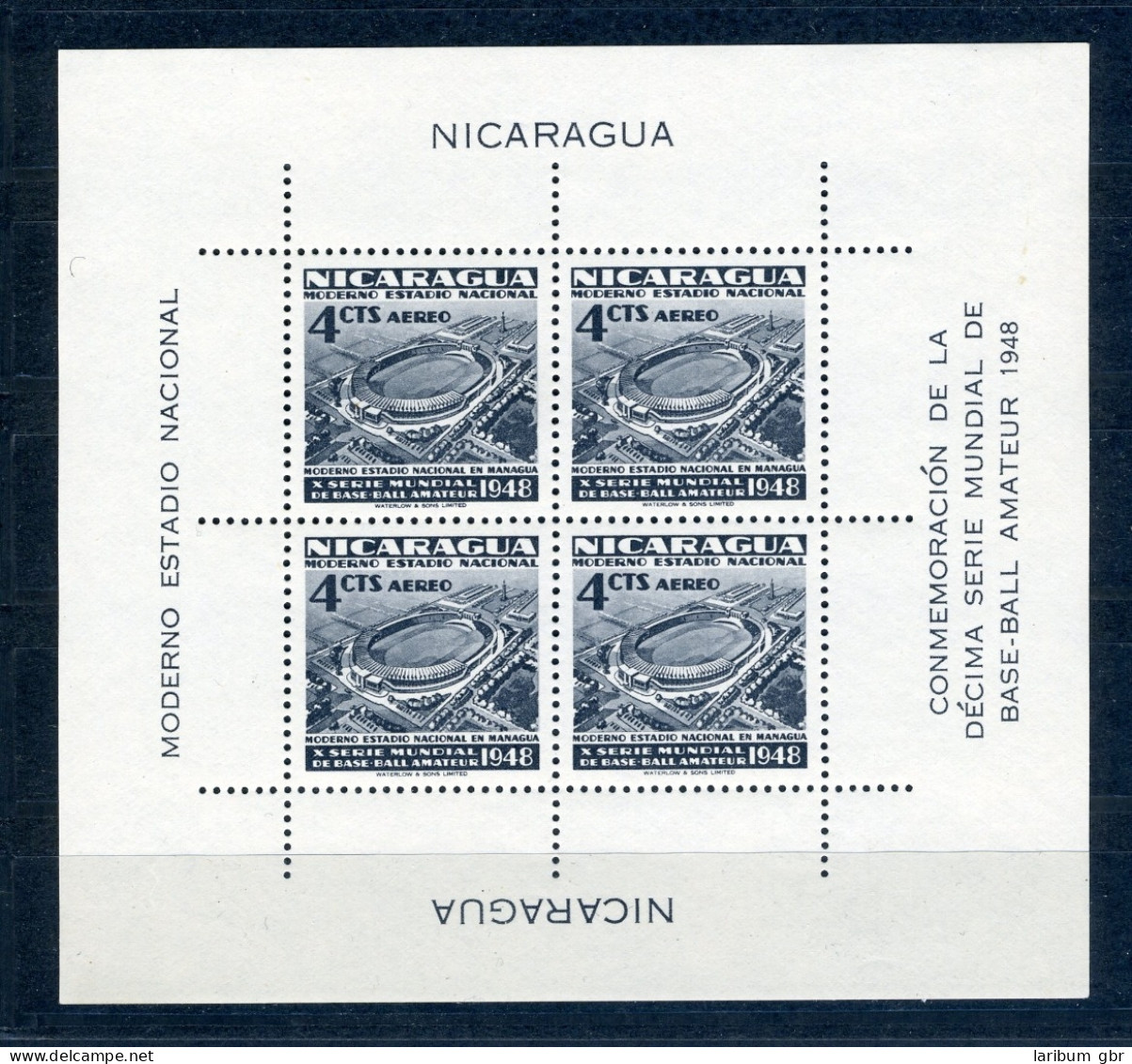 Nicaragua Block 17 Postfrisch Sportstadium #JK354 - Nicaragua