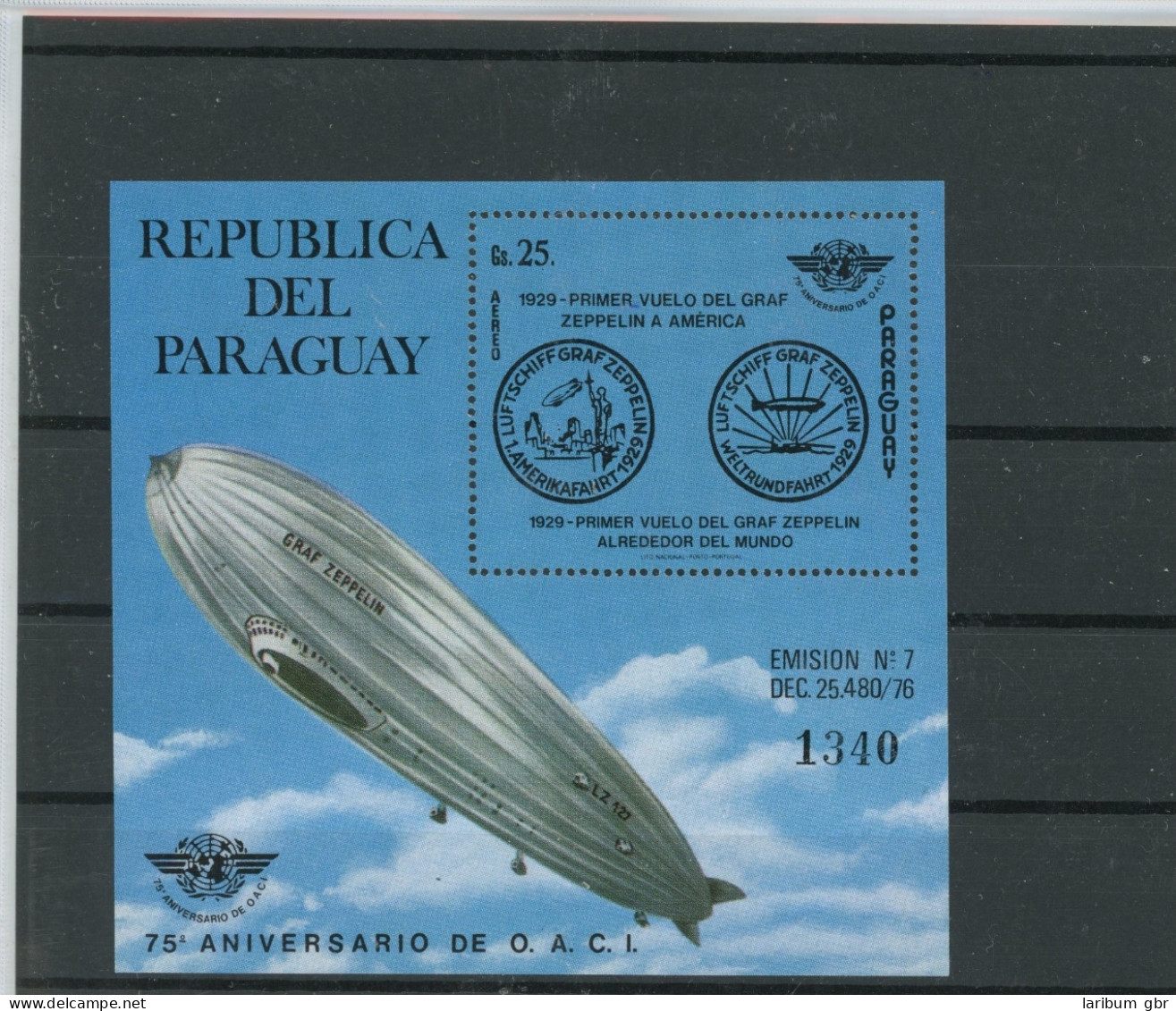 Paraguay Block 334 Postfrisch Zeppelin #JK562 - Paraguay