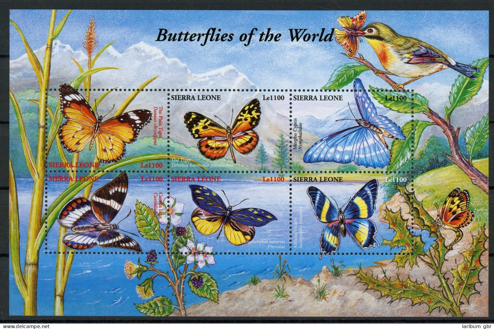 Sierra Leone KB Mit 3988-3993 Postfrisch Schmetterling #JP173 - Sierra Leone (1961-...)
