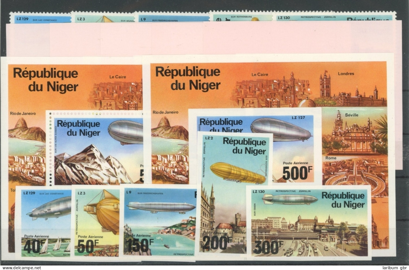 Niger 522-526, Block 14 A+B, Einzelblöcke Postfrisch Zeppelin #JK890 - Niger (1960-...)