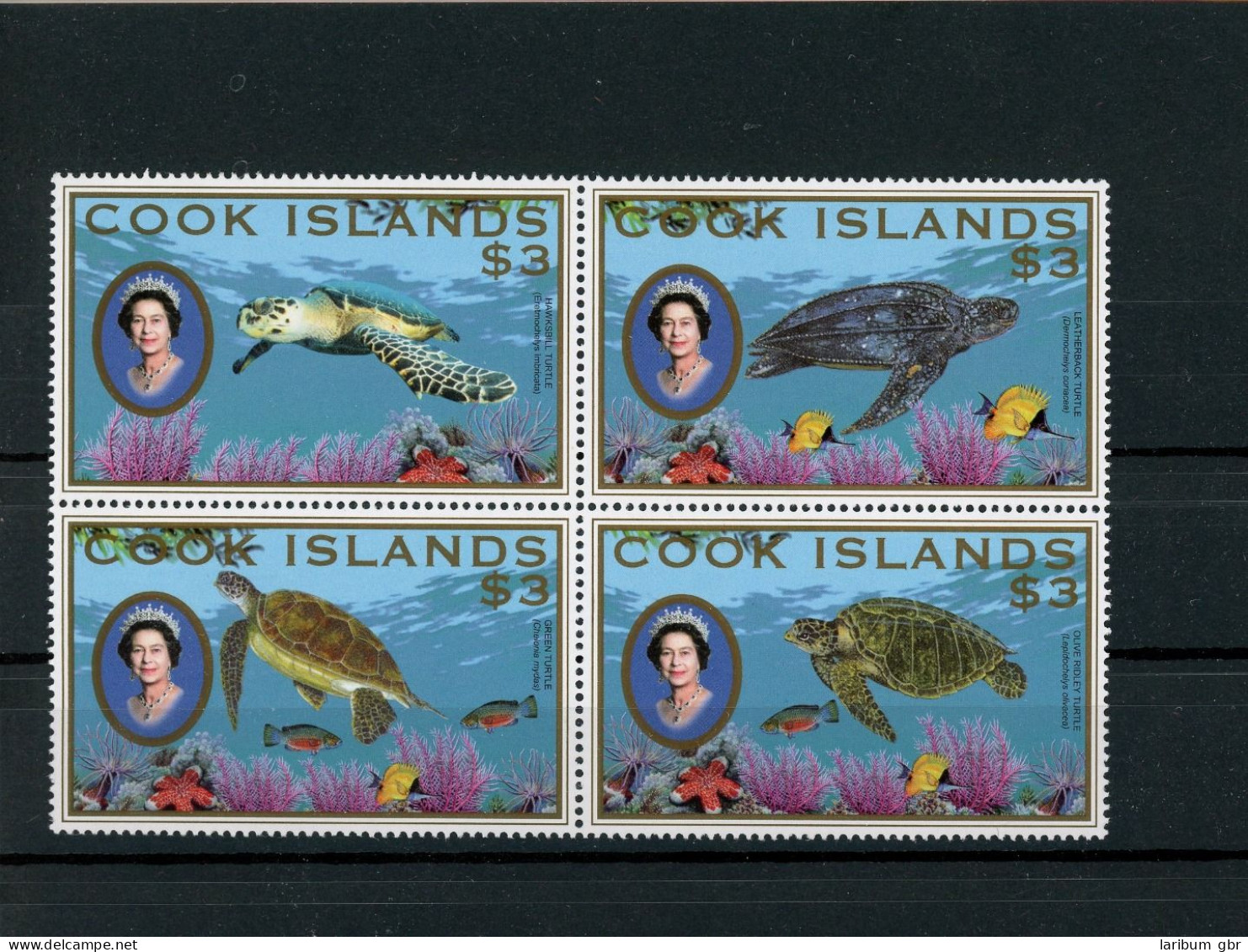 Cook Inseln Viererblock 1595-1598 Postfrisch Schildkröte #IN073 - Cook