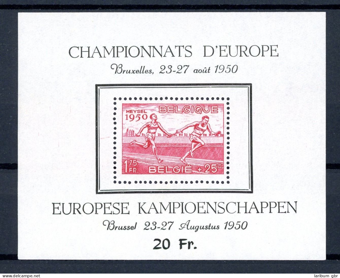 Belgien Block 23 Postfrisch Leichtathletik EM 1950 #JP079 - Other & Unclassified