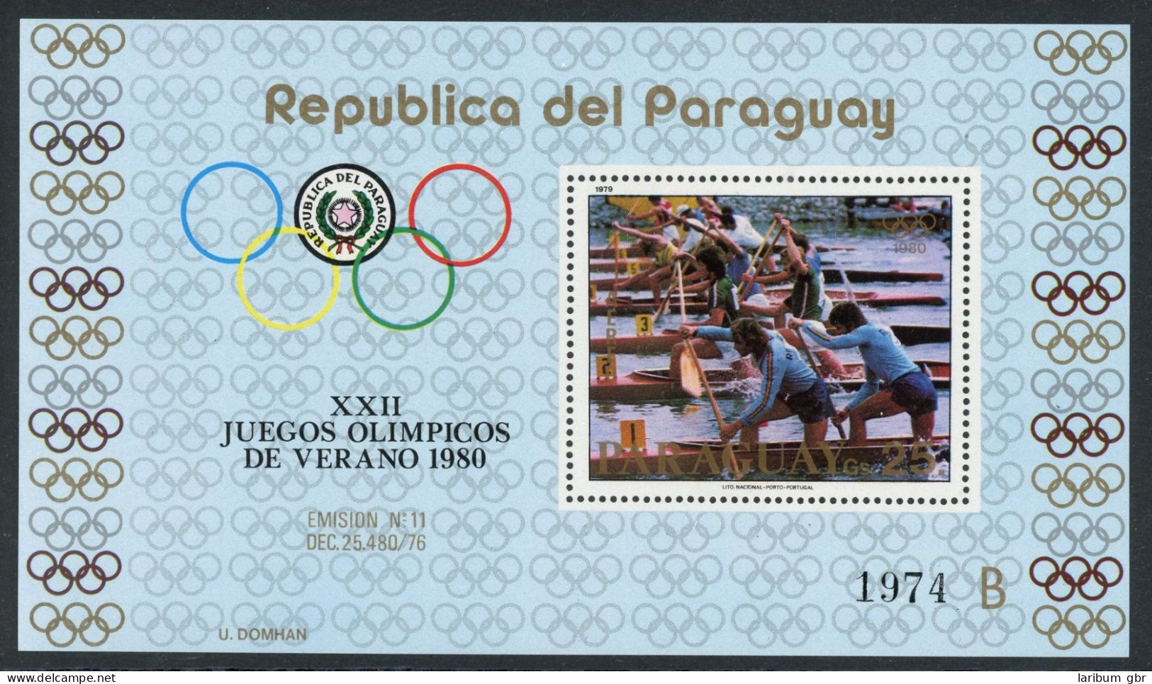 Paraguay Block 346 Postfrisch Olympia 1980 #HE745 - Paraguay
