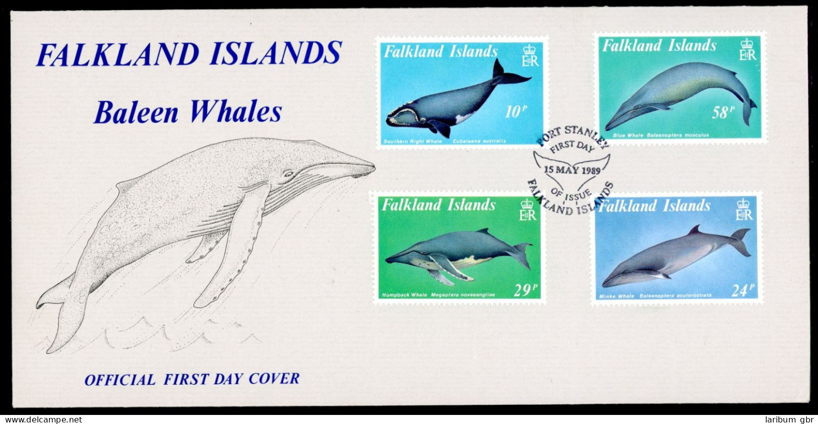Falkland Inseln 503-506 Wale Ersttagesbrief/FDC #JW922 - Falklandeilanden