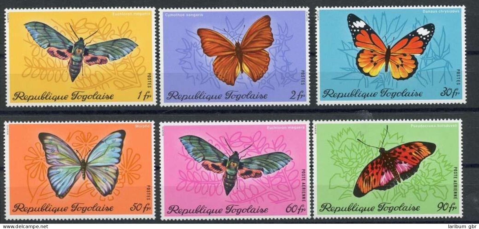 Togo 820-825 A Postfrisch Schmetterling #HF455 - Togo (1960-...)