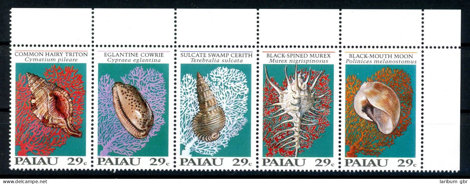 Palau Inseln 5er Streifen 520-524 Postfrisch Muscheln/ Schnecken #JQ809 - Palau