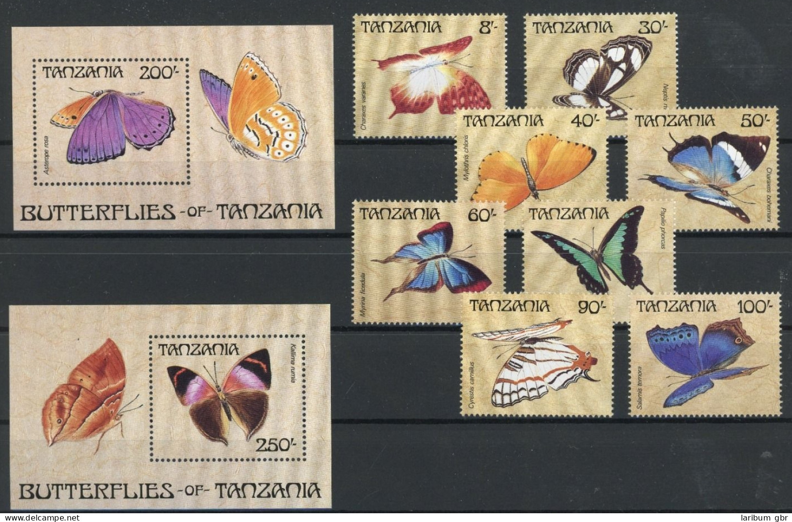 Tansania 498-505, Block 81-82 Postfrisch Schmetterling #JT753 - Tansania (1964-...)