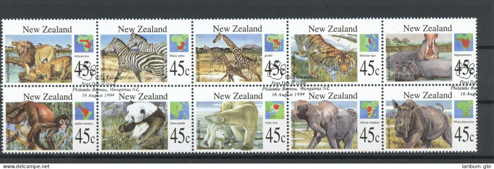 Neuseeland 10er Streifen 1366-1375 Postfrisch Tiere #JK438 - Autres & Non Classés