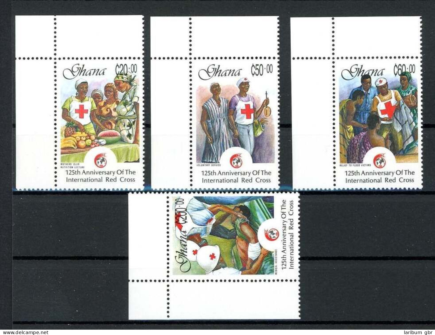 Ghana 1211-1214 Eckrand Ol Postfrisch Rotes Kreuz #HE594 - Ghana (1957-...)