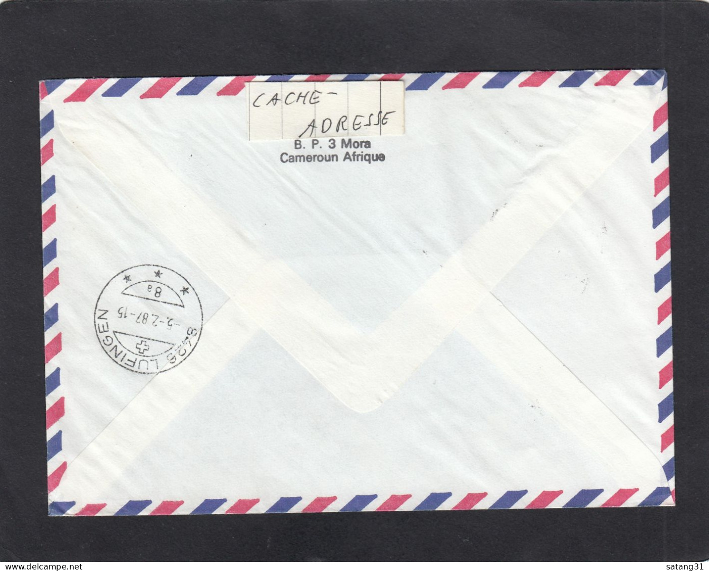 LETTRE DE MORA,  AVEC TIMBRES " PAPILLON,BUTTERFLY/ JEUNES FILLES/FLUTE ", POUR LUFINGEN,ENSUITE DUBENDORF,SUISSE,1987. - Cameroun (1960-...)