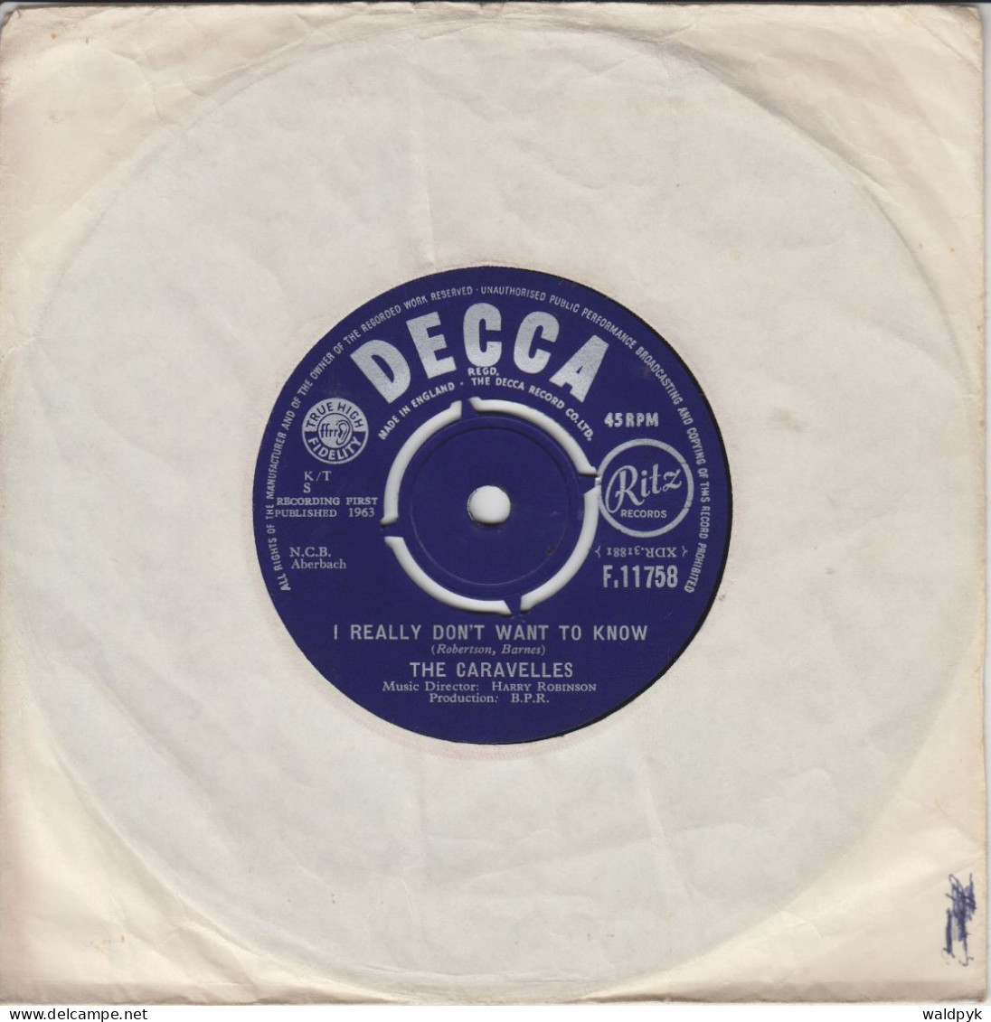 THE CARAVELLES - I Really Don't Want To Know - Other - English Music