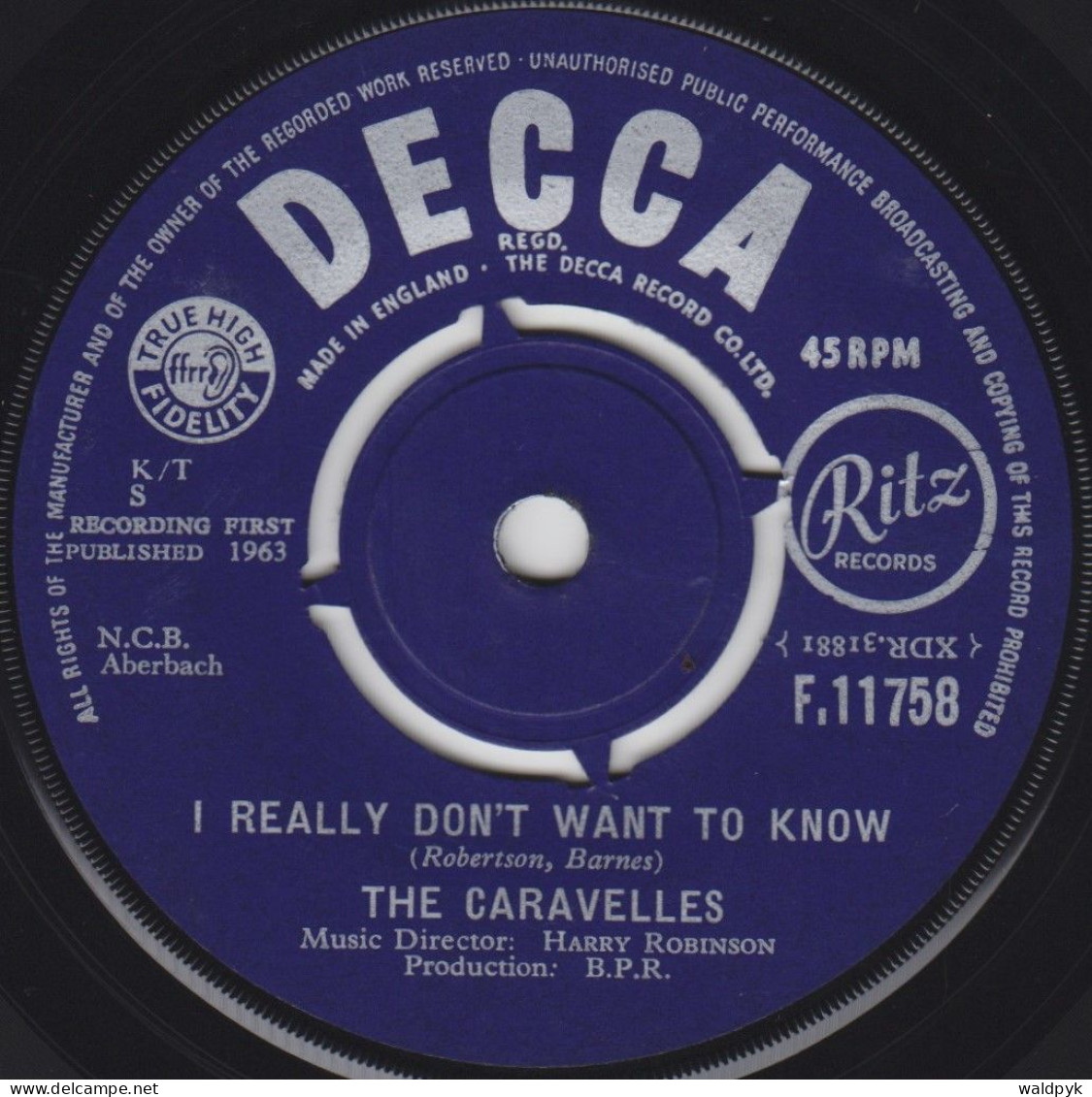THE CARAVELLES - I Really Don't Want To Know - Other - English Music