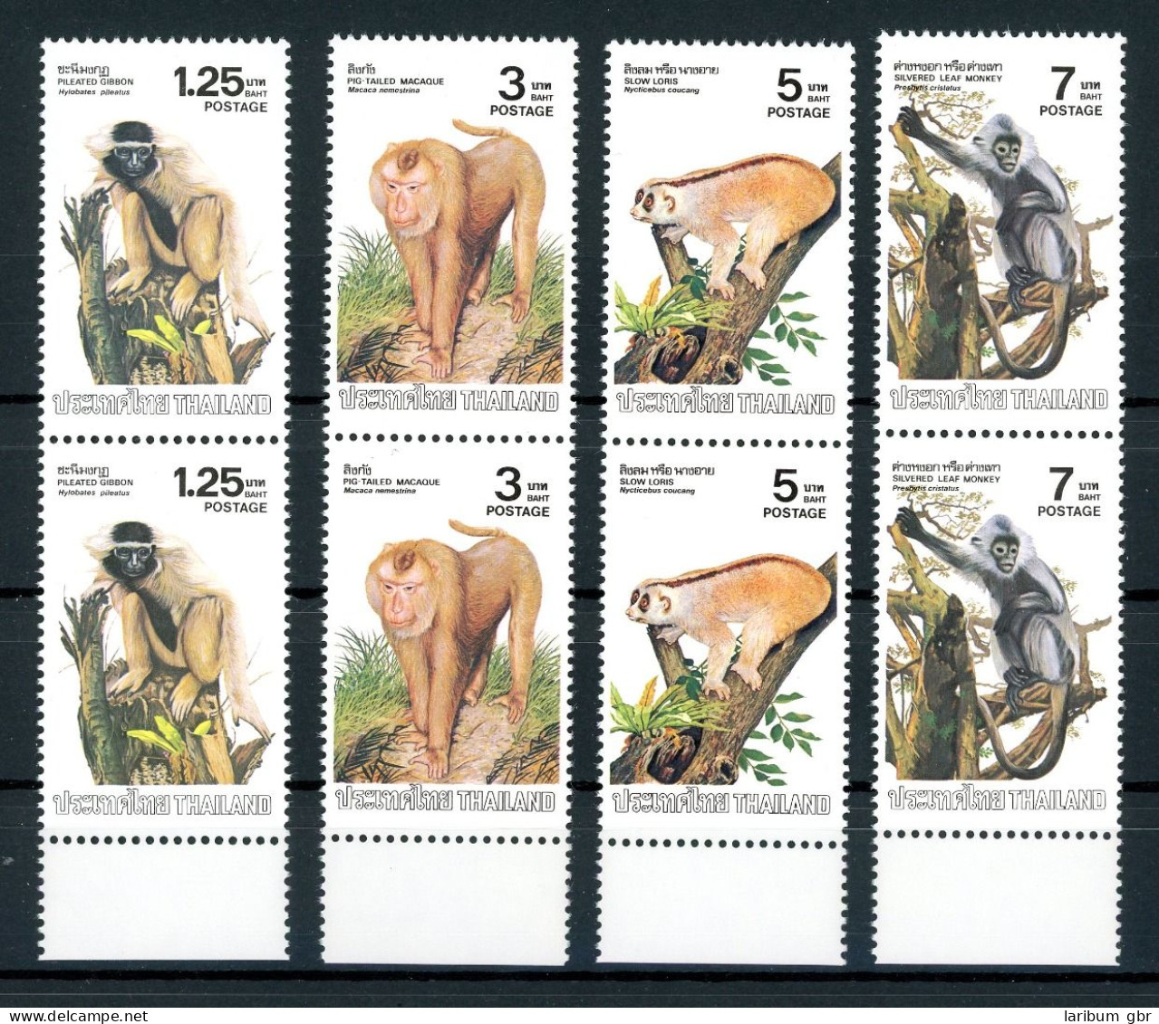 Thailand Senkr. Paare 1031-1034 Postfrisch Affen #JP130 - Thailand